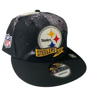 Pittsburgh Steelers New Era 9FIFTY NFL Sideline Ink Dye Black Adjustable Cap Hat